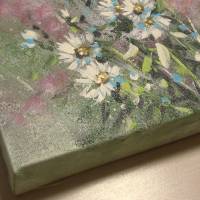 SEPTEMBERKRAUT WEISS - ShabbyChic Blumenbild auf 3,5cm dickem Galeriekeilrahmen 30cmx30cm Bild 2
