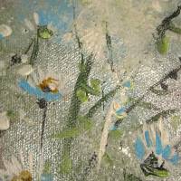 SEPTEMBERKRAUT WEISS - ShabbyChic Blumenbild auf 3,5cm dickem Galeriekeilrahmen 30cmx30cm Bild 3