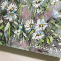 SEPTEMBERKRAUT WEISS - ShabbyChic Blumenbild auf 3,5cm dickem Galeriekeilrahmen 30cmx30cm Bild 6