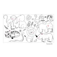 127 Wandtattoo Tiere Dschungel schwarz weiß Minimalistisch schlicht modern - in 6 versch. Größen erhältlich Bild 1