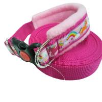 Hundehalsband Einhörner rosa ab Größe 30-33 cm verstellbar Halsband Einhorn rosa verstellbar gepolstert Bild 2