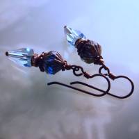 blaue Antikperlen Ohrringe Art Déco Stil - hypoallergene Niob Ohrhänger Bild 7
