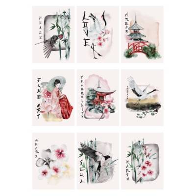 Reispapier - Motiv Strohseide - A4 - Decoupage - Vintage - Shabby - Japan - Asia - 19249