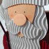 Geschenkbox Weihnachtsmann mit Stock und Sack, Nikolaustag, Weihnachtsgeschenk, Mitbringsel, Handarbeit aus Wellpappe Bild 3