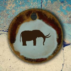 Orgineller Keramik Anhänger mit einem Elefant. Zoo Tiere Kette Kettenanhänger Halskette Modeschmuck Kinder Mädchen Junge Bild 1