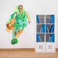 189 Wandtattoo Basketball Spieler grün - in 3 versch. Größen Sticker Aufkleber Teenager Bild 3