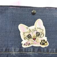 Kindertasche 'Katzenkind', Mädchentasche, KiGa-Tasche, Jeans-Upcycling Bild 4