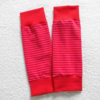 Stulpen Beinstulpen Streifen Gestreift Rot - Pink Bild 1