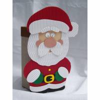 Weihnachtsmann-Geschenkbox groß, Geschenk zum Nikolaustag, Weihnachtsgeschenk, Mitbringsel, Handarbeit aus Wellpappe Bild 1