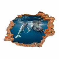 101 Wandtattoo - Loch in der Wand - Wandtattoo Buckelwal Unterwasser in 6 Größen Kinderzimmer Wanddeko Sticker Bild 1