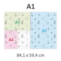 5 Bögen Geschenkpapier Tier ABC Aquarell bunt - 1,60€/qm- 84,1 x 59,4 cm Bild 5
