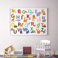 Kinder Tier ABC Poster A3/ A2/ A1 *nikima* in 3 verschiedenen Größen Alphabet Bild 4