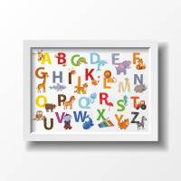 Kinder Tier ABC Poster A3/ A2/ A1 *nikima* in 3 verschiedenen Größen Alphabet Bild 6