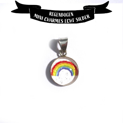 Unikat Regenbogen Mini Charme aus Echt Silber