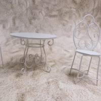 Miniatur Tisch und Stuhl  zur Dekoration oder zum Basteln für den Feengarten oder Puppenhaus - SaBienchenshop Bild 3