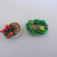 Miniatur Bratenplatte zur Auswahl eine von fünf- zur Dekoration oder zum Basteln - Puppenhaus Bild 1