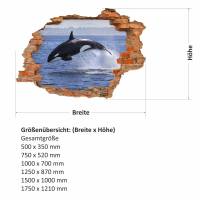 102 Wandtattoo Orca Killerwal Schwertwal - Loch in der Wand in 6 Größen Kinderzimmer Wanddeko Sticker Bild 3