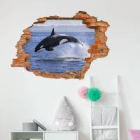 102 Wandtattoo Orca Killerwal Schwertwal - Loch in der Wand in 6 Größen Kinderzimmer Wanddeko Sticker Bild 4