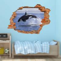 102 Wandtattoo Orca Killerwal Schwertwal - Loch in der Wand in 6 Größen Kinderzimmer Wanddeko Sticker Bild 5