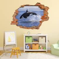 102 Wandtattoo Orca Killerwal Schwertwal - Loch in der Wand in 6 Größen Kinderzimmer Wanddeko Sticker Bild 6