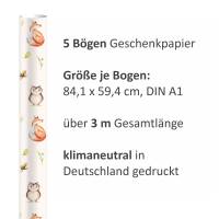 5 Bögen Geschenkpapier Waldtiere - 1,60€/qm - 84,1 x 59,4 cm Bild 3