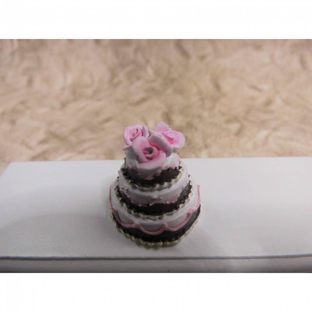 Puppenhaus Miniatur Offen Großzügig Gefüllt Kirsche Torte 
