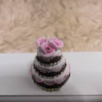 Miniatur Hochzeitstorte , Etagentorte zur Dekoration oder zum Basteln - Puppenhaus Bild 1