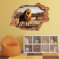 103 Wandtattoo Löwe Savanne - Loch in der Wand in 6 Größen Kinderzimmer Wanddeko Sticker Aufkleber Bild 3