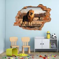103 Wandtattoo Löwe Savanne - Loch in der Wand in 6 Größen Kinderzimmer Wanddeko Sticker Aufkleber Bild 5