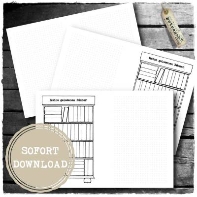 Bücherregal "Meine gelesenen Bücher" und Dots - zum Heft faltbar oder zum Lochen *SOFORT DOWNLOAD*