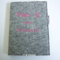 Kalender, din A 5-Notizbuch-Filzhülle-Filzbuchülle-Jahreskalender-genäht-mit Stiftefach-Plan B Bild 2
