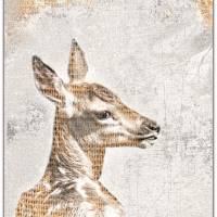 JUTE REH Waldtiere Wanddeko im Landhausstil auf Holz Leinwand oder Kunstdruck Bild Sackleinen ShabbyChic online kaufen Bild 6