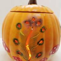 Toller Herbstkürbis aus Keramik zum Beleuchten Bild 3