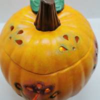 Toller Herbstkürbis aus Keramik zum Beleuchten Bild 4