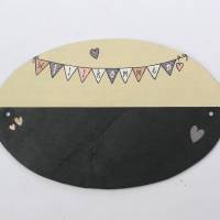 Schiefertürschild oval Wimpel Wimpelkette zweifarbig handbemalt  Wunschname personalisiert Bild 4