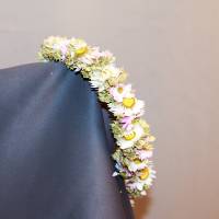 Blumenkranz aus BIO Trockenblumen Kopfkranz Kopfschmuck aus ungespitzten getrockneten Blumen - besonders günstiger Preis Bild 1