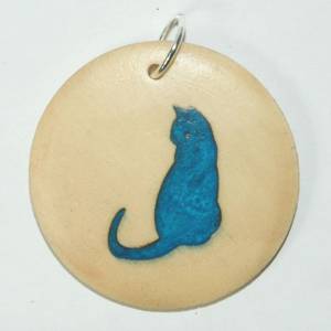 Orgineller Anhänger "Katze" aus Hartholz. Tier Haustier Geschenk Halskette  Schmuck Amulett verstellbare Kette T Bild 1