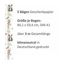 5 Bögen Geschenkpapier Dschungel Tiere bunt - 1,60€/qm - 84,1 x 59,4 cm Bild 3