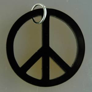 Echtes Kunsthandwerk: Toller Acrylglas Anhänger "Frieden"; Friedenszeichen Peace Zeichen Bild 1