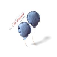 Stoffballons Luftballons Herzballon blau Dekoanhänger Bild 2