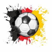 110 Wandtattoo Fussball Deutschland Fahne Flagge schwarz rot gold in 6 vers. Größen Kinderzimmer Wanddeko Sticker Bild 1