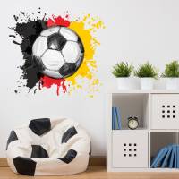 110 Wandtattoo Fussball Deutschland Fahne Flagge schwarz rot gold in 6 vers. Größen Kinderzimmer Wanddeko Sticker Bild 2