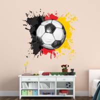 110 Wandtattoo Fussball Deutschland Fahne Flagge schwarz rot gold in 6 vers. Größen Kinderzimmer Wanddeko Sticker Bild 5