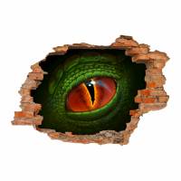 115 Wandtattoo Auge Dinosaurier Reptil grün - Loch in der Wand in 6 Größen Kinderzimmer Wanddeko Sticker Bild 1