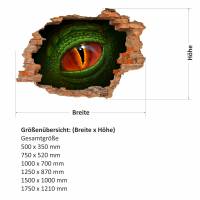115 Wandtattoo Auge Dinosaurier Reptil grün - Loch in der Wand in 6 Größen Kinderzimmer Wanddeko Sticker Bild 2