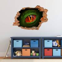 115 Wandtattoo Auge Dinosaurier Reptil grün - Loch in der Wand in 6 Größen Kinderzimmer Wanddeko Sticker Bild 4