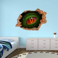 115 Wandtattoo Auge Dinosaurier Reptil grün - Loch in der Wand in 6 Größen Kinderzimmer Wanddeko Sticker Bild 5
