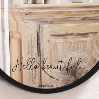Sticker Aufkleber "Hello beautiful" mit Schriftauswahl, Wandsticker, Spiegelaufkleber Bild 1