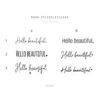 Sticker Aufkleber "Hello beautiful" mit Schriftauswahl, Wandsticker, Spiegelaufkleber Bild 3