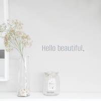 Sticker Aufkleber "Hello beautiful" mit Schriftauswahl, Wandsticker, Spiegelaufkleber Bild 4